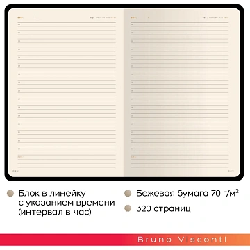 Ежедневник недатированный A5 PRESTIGE красный, 160л 3-352/04