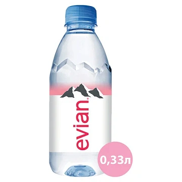 Вода минеральная Evian без газа, 330мл, ПЭТ 24 шт/уп