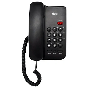 Телефон RITMIX RT-311 black, световая индикация звонка, тональный / импульсный режим, повтор, черный, 80002231