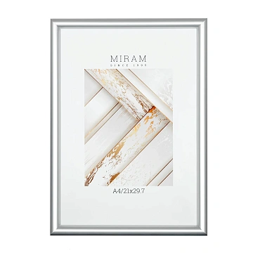 Фоторамка Мирам серебряная А4, 21 x 29.7см