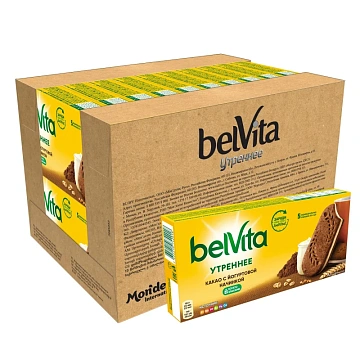Печенье песочное BelVita Утреннее сэндвич с какао 253 г