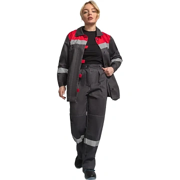 Костюм летний жен. л20-КБР сер/красн (р.52-54) 158-164 (Арсенал-СП)