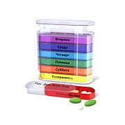ТАБЛЕТНИЦА / Контейнер-органайзер для лекарств и витаминов '7 дней/4 приема CLEAR' DASWERK (ДАСВЕРК)