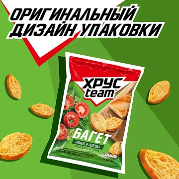 Сухарики Хрусteam Багет томат/зелень, 60г