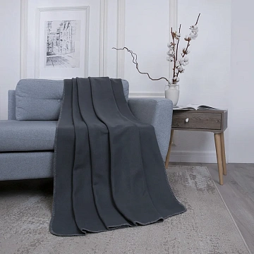 Tarrington House Плед флисовый темно-серый, 130 х 170см