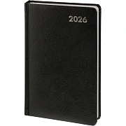 Ежедневник датированный 2026 Attache А5, 168л, 138x213мм балакрон, черный