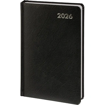 Ежедневник датированный 2026 Attache А5, 168л, 138x213мм балакрон, черный