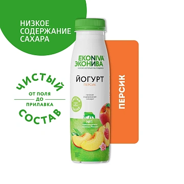 Йогурт питьевой Эконива с персиком 2.5%, 300г