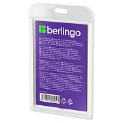 Бейдж вертикальный Berlingo 'ID 400', 55*85мм, светло-серый, без держателя