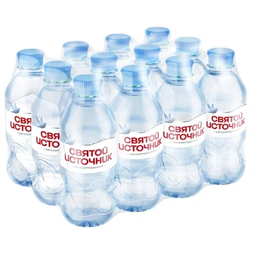 Вода питьевая Святой Источник без газа, 330мл х 12шт, ПЭТ