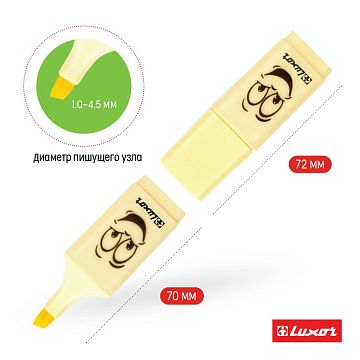 Текстовыделители Luxor 'Eyeliter Pastel' пастельный желтый, 1-4,5мм