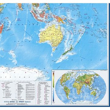 Настенная карта Мир политическая 1:22млн.,1,58х1,18м.