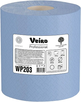 Протирочная бумага Veiro Professional Comfort WP203, в рулоне с центр вытяжкой, 175м, 2 слоя, синяя