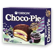 Печенье ORION 'Choco Pie Black Currant' темный шоколад с черной смородиной, 360 г (12 штук х 30 г),