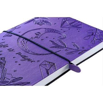 Блокнот А5 128л Attache Лунная мистерия клет,мягк.обл,кожзам,блинт.тис 3148