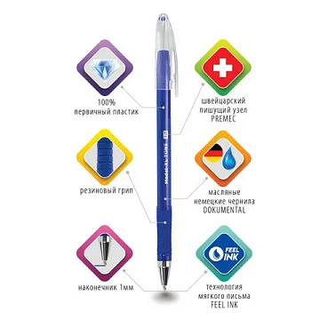 Ручка шариковая масляная с грипом BRAUBERG 'Model-XL TONE', СИНЯЯ, узел 1,0 мм, линия письма 0,5 мм, 143248