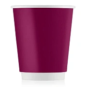 Стакан одноразовый Eco Cups бордовые 250мл, бумажный,  20шт/уп