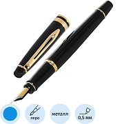Ручка подарочная перьевая WATERMAN 'Expert 3 Black Lacquer GT', черный лак, позолоченные детали, синяя, S0951640