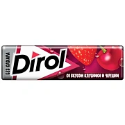 Жевательная резинка DIROL 'Со вкусом клубники и черешни', 10 подушечек, 13,6 г, 58668
