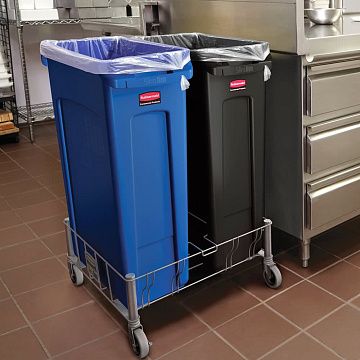 Контейнер для мусора Rubbermaid SlimJim 87л, черный, с системой вентиляции, FG354060BLA