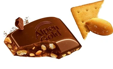 Шоколад молочный Alpen Gold соленый арахис-крекер, 80г