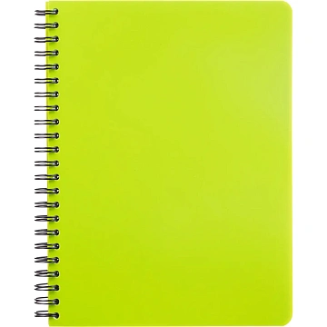 Бизнес-тетрадь А5,96л,кл,спир,пластик,тон.бл. Attache Bright colours Лайм