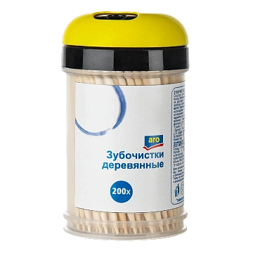 aro Зубочистки деревянные банка, 200шт