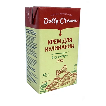 Сливки растительные Dally ультрапастеризованные, без сахара, 20%, 1л