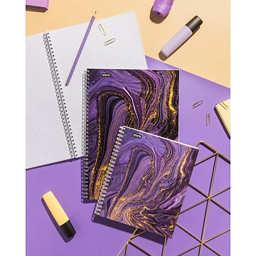 Бизнес-тетрадь А5,96л,кл,греб,ламин.обл. Attache Selection Fluid Фиолетовый