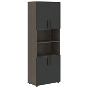Шкаф высокий широкий VHCS 80.4 Яшма черный/Дуб Сильвер 800х430х2253 VELION