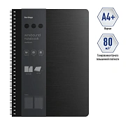 Бизнес-тетрадь А4+, 80л., Berlingo 'Steel&Style', клетка, на гребне, 80г/м2, пластик. (полифом) обло