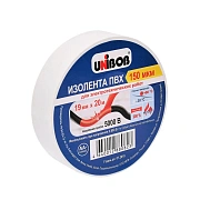 Изолента UNIBOB 19мм х 20 м, белая, 150 мкн