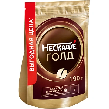 Кофе Nescafe Gold раств.субл.190г дой-пак