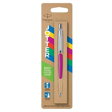 Ручка шариковая PARKER 'Jotter Orig Magenta', корпус розовый, нержавеющая сталь, блистер, синяя, 2075996