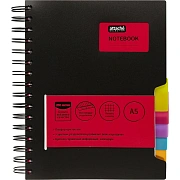 Бизнес-тетрадь А5,200л,кл,греб. Attache Selection Office book черн металлик