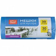 Мешки для мусора  30л OfficeClean ПНД, 50*60см, 10мкм, 30шт., прочные, синие, в рулоне