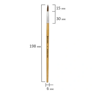 Кисть BRAUBERG, пони, круглая, № 4, 200190