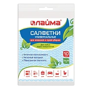 Салфетки ВИСКОЗНЫЕ универсальные MEGA, 34х38 см, КОМПЛЕКТ 10 шт., 50 г/м2, рисунок ВОЛНА, LAIMA, К4119, 605499