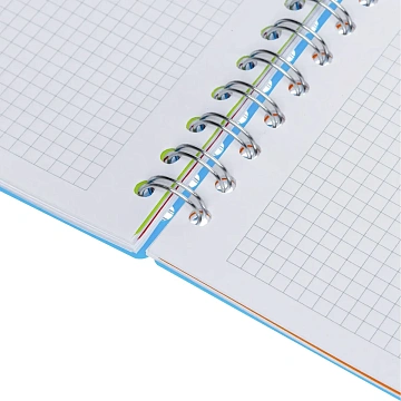 Бизнес-тетрадь AttacheА4,100л,кл,спир,обл.пластик,с разделителями,голубой