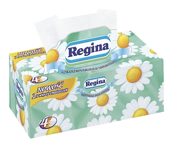 Салфетки бумажные Regina косметические с ромашкой 4-слойные, 110шт