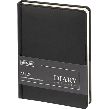 Ежедневник недатированный ATTACHE Classic А5, 140х200мм, 136л, черный
