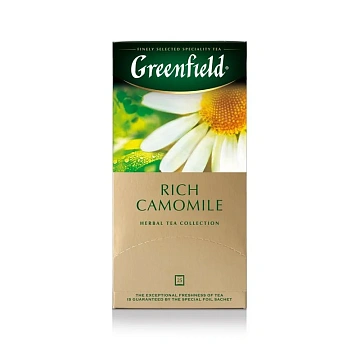 Чай GREENFIELD 'Rich Camomile' травяной ромашковый, 25 пакетиков в конвертах по 1,5 г, 0432-10