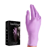 Перчатки нитриловые Benovy Nitrile TrueColor р.M, лиловые, 50 пар