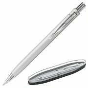 Ручка подарочная шариковая BRAUBERG 'Vocale', СИНЯЯ, корпус серебристый с хромированными деталями, линия письма 0,5 мм, 143490