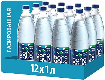 Вода BonaAqua питьевая газированная, 1л