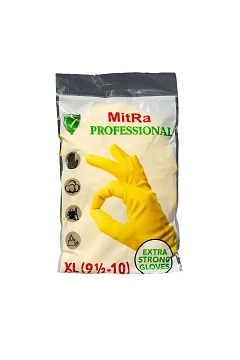 Перчатки: резиновые латексные MITRA XL с хлопковым напылением (пар)
