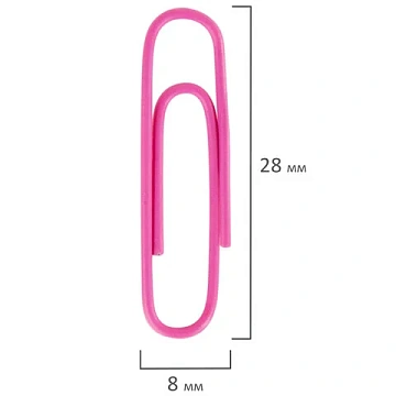 Скрепки EXTRA BRAUBERG 28 мм цветные 100 штук, 271313