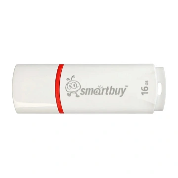 Флеш-диск 16 GB, SMARTBUY Crown, USB 2.0, белый, SB16GBCRW-W