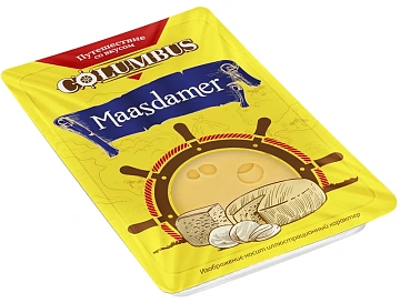 Сыр Columbus Маасдамер полутвердый нарезка 45%, 125г