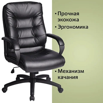 Кресло офисное BRABIX 'Supreme EX-503', экокожа, черное, 530873